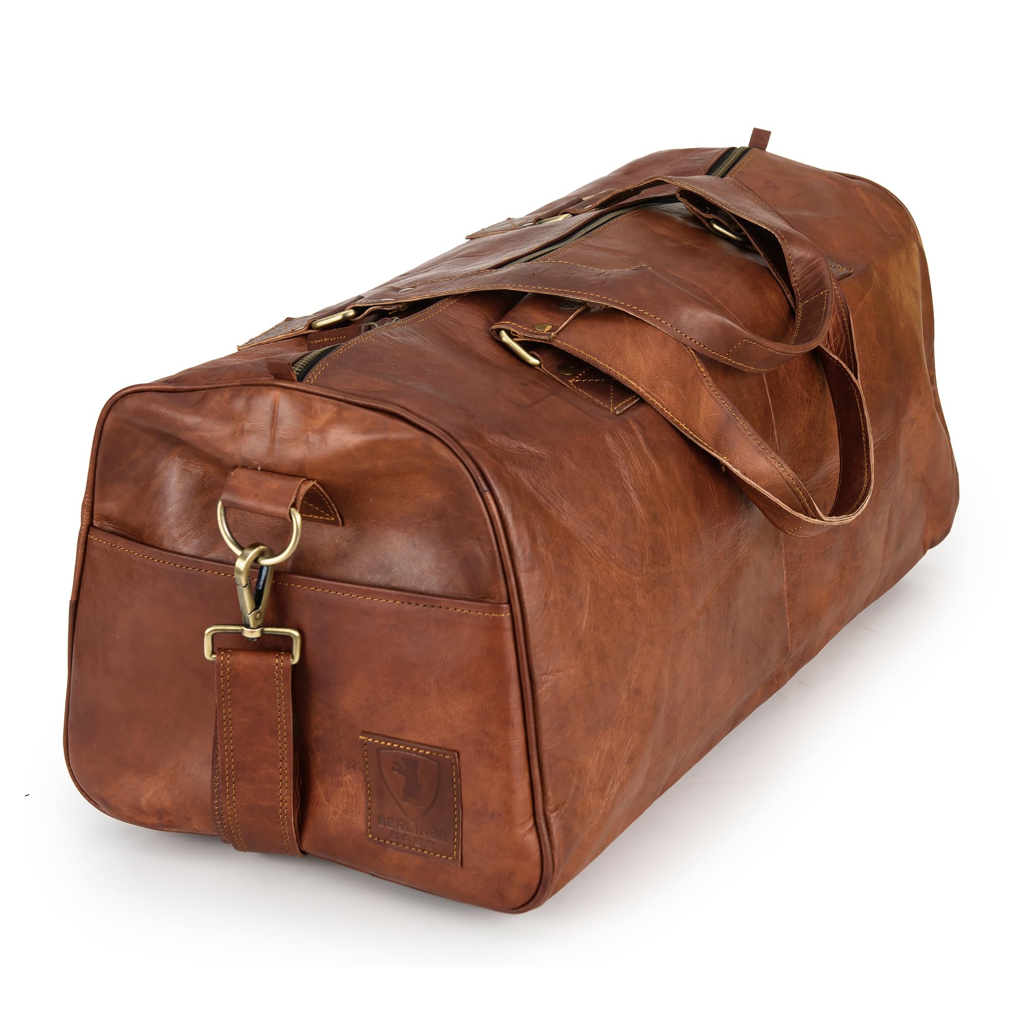 Bolso de Viaje de Cuero Berliner Bags Oslo Weekender Vintage - Marrón
