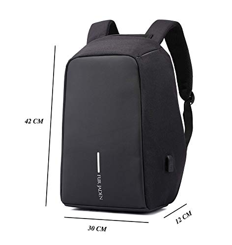 Mochila Fur Jaden 15L Antirrobo Impermeable con USB y Bolsillo para Laptop 15,6'' - Negra