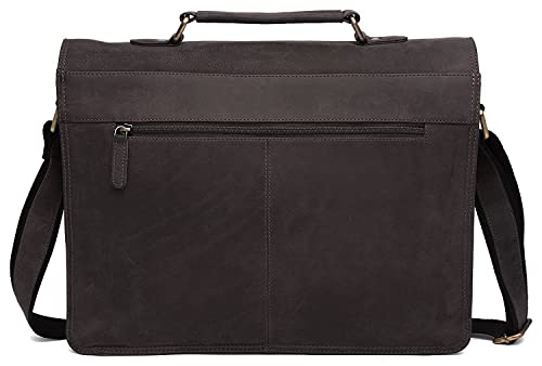 Bolso Bandolera de Cuero WildHorn para Laptop 10'' con Correa Ajustable - Marrón