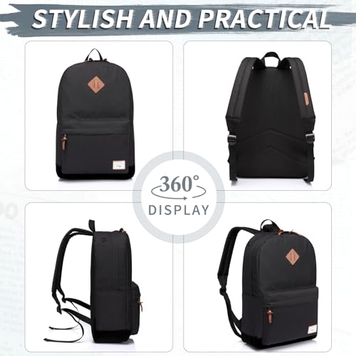 Mochila Kasqo Escolar Ligera para Laptop 15,6 Unisex - Negra
