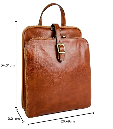 Mochila de Cuero Convertible Time Resistance para Mujer - Naranja