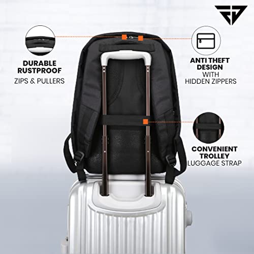 Mochila Fur Jaden 15L Antirrobo Impermeable con USB y Bolsillo para Laptop 15,6'' - Negra