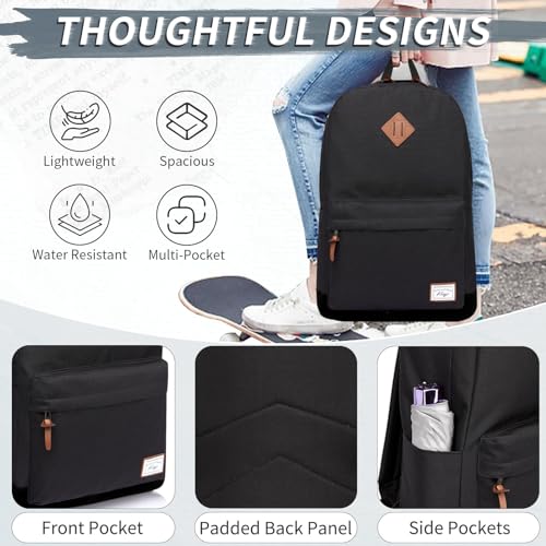 Mochila Kasqo Escolar Ligera para Laptop 15,6 Unisex - Negra