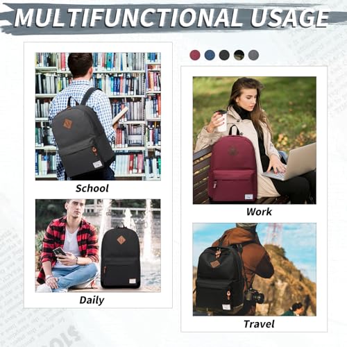 Mochila Kasqo Escolar Ligera para Laptop 15,6 Unisex - Negra