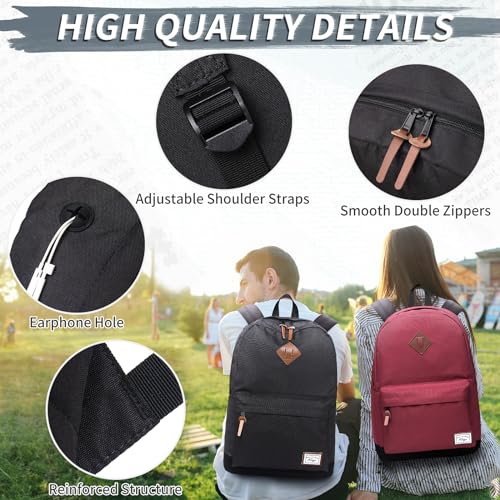 Mochila Kasqo Escolar Ligera para Laptop 15,6 Unisex - Negra
