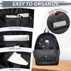 Mochila Kasqo Escolar Ligera para Laptop 15,6 Unisex - Negra