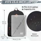 Mochila Kasqo Escolar Ligera para Laptop 15,6 Unisex - Negra
