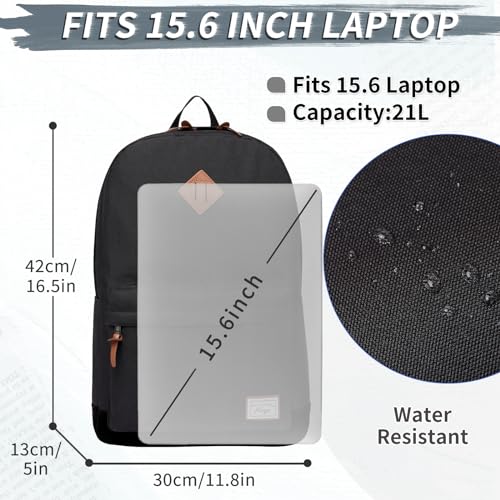 Mochila Kasqo Escolar Ligera para Laptop 15,6 Unisex - Negra