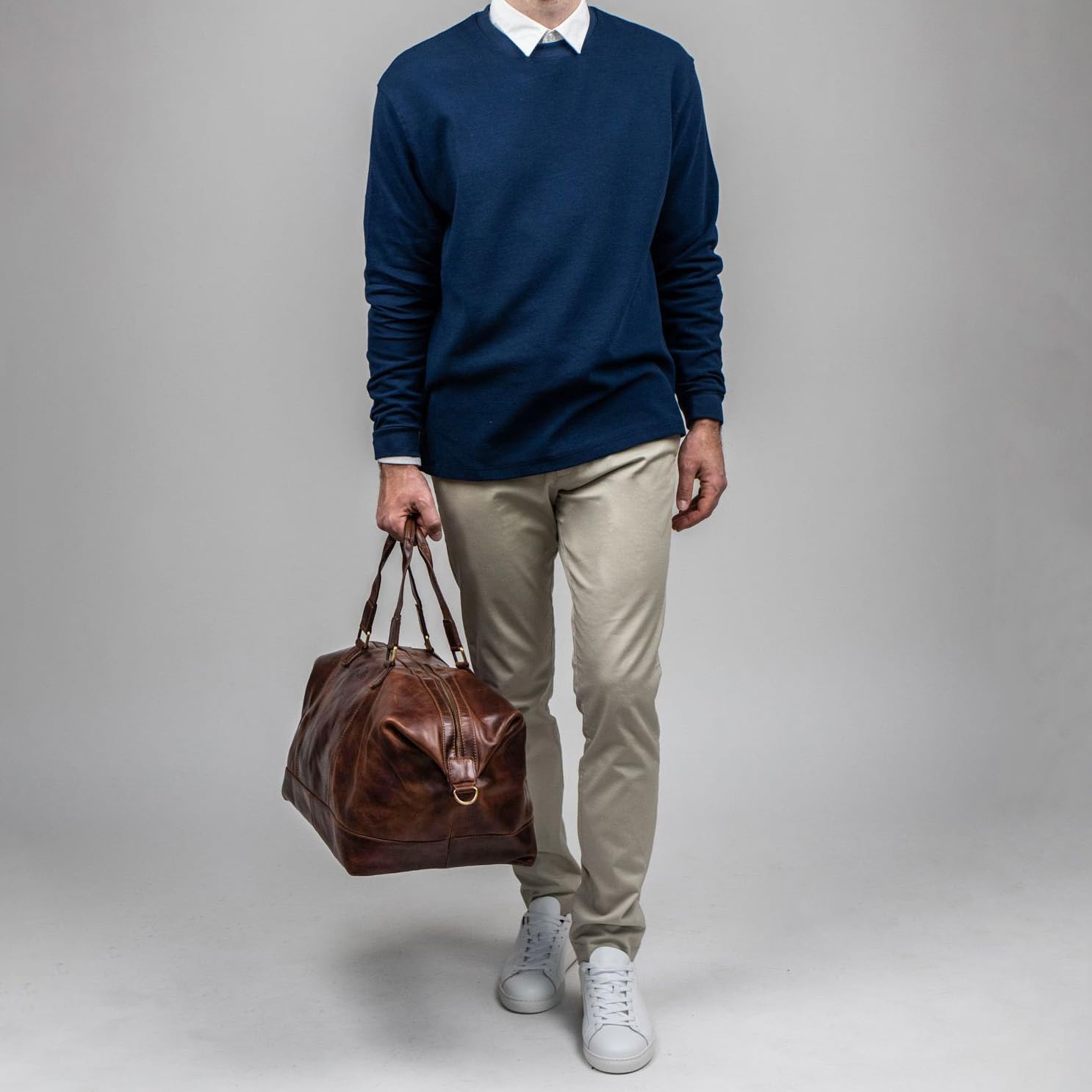 Bolso de Viaje Grande SID & VAIN Weekender de Cuero Hecho a Mano - Marrón