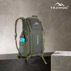 Mochila TRAWOC VANGUARD 40L para Viaje y Laptop con Funda de Lluvia - Verde Oliva