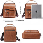 Bolso Bandolera Hombre de Piel Vintage Impermeable para Viaje - Marrón Claro