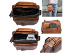 Bolso Bandolera Hombre de Piel Vintage Impermeable para Viaje - Marrón Claro