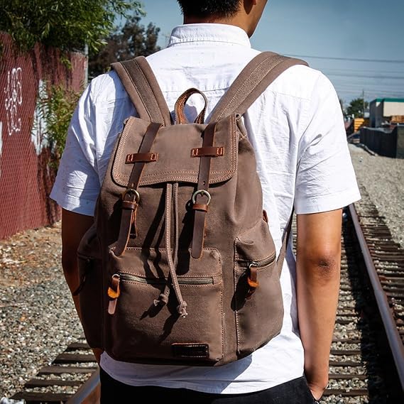 GEARONIC Laptop-Computer-Backpacks Mochilas, Marrn, L Unisex-Adulto