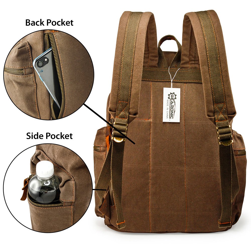 GEARONIC Laptop-Computer-Backpacks Mochilas, Marrn, L Unisex-Adulto