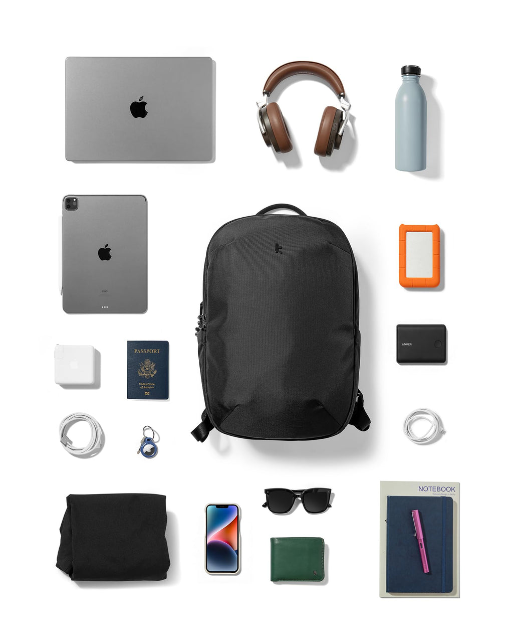 Mochila tomtoc 20L para Portátil 15,6'' Repelente al Agua - Negra