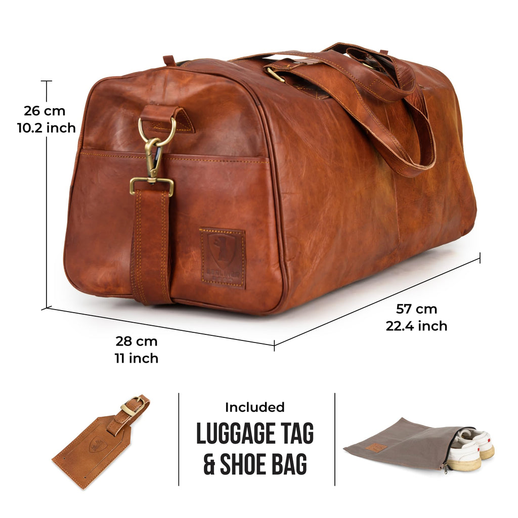 Bolso de Viaje de Cuero Berliner Bags Oslo Weekender Vintage - Marrón