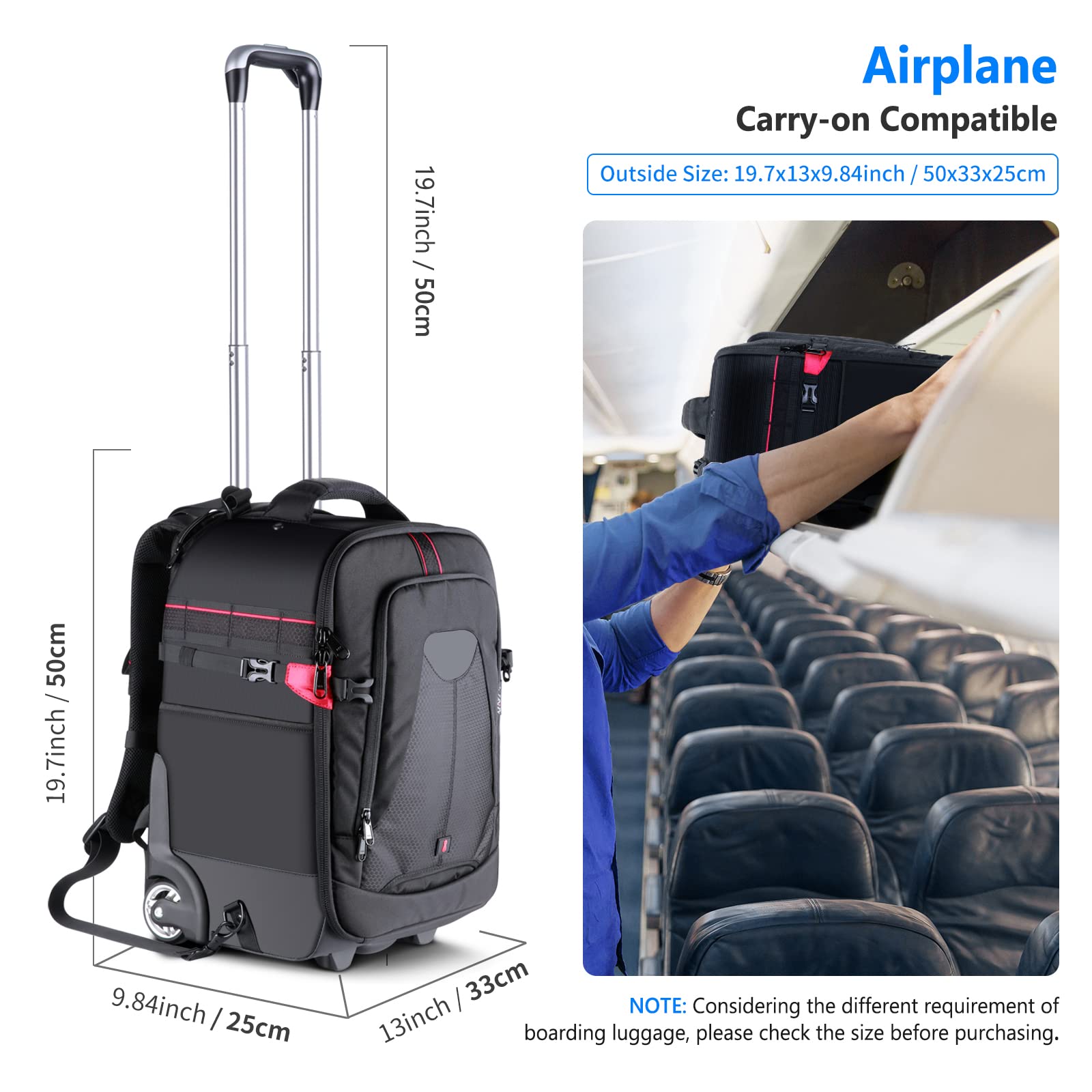 Maletín con Ruedas Neewer 2 en 1 para Cámara y Accesorios - Acolchado y Extraíble
