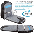Mochila de Viaje para Laptop 17'' Antirrobo TSA USB Impermeable - Unisex
