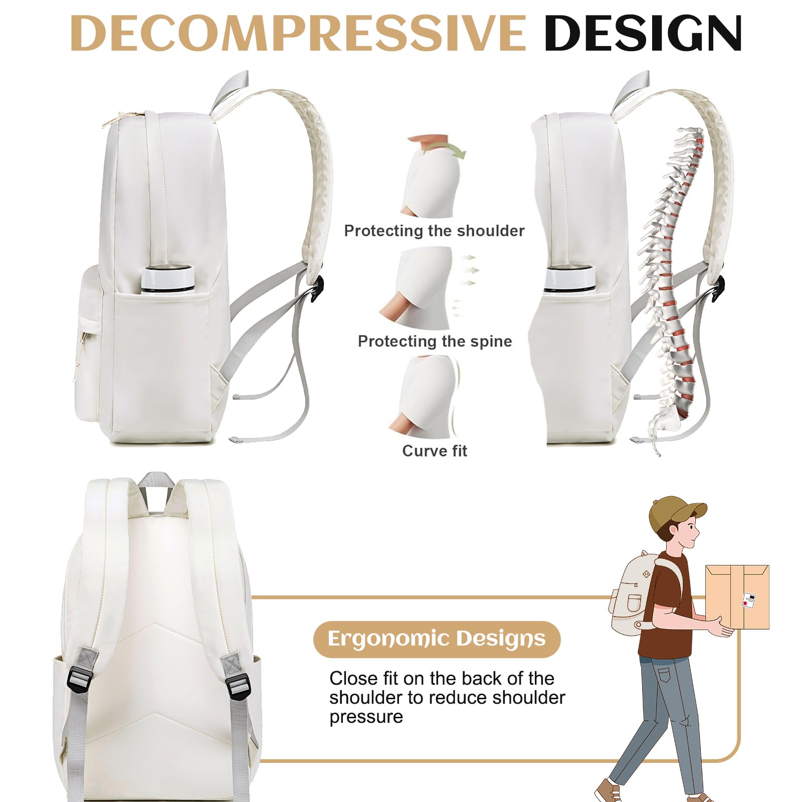 Mochila Escolar para Mujer y Adolescente con Compartimento para Laptop - Multiusos