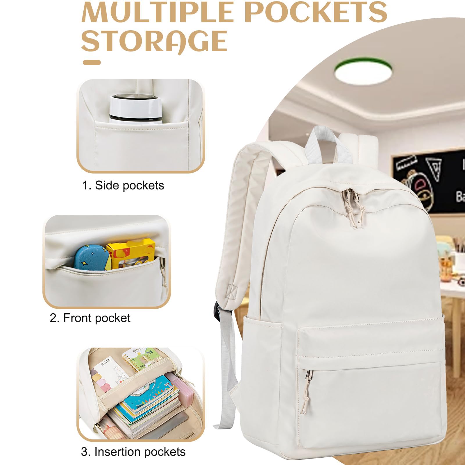Mochila Escolar para Mujer y Adolescente con Compartimento para Laptop - Multiusos