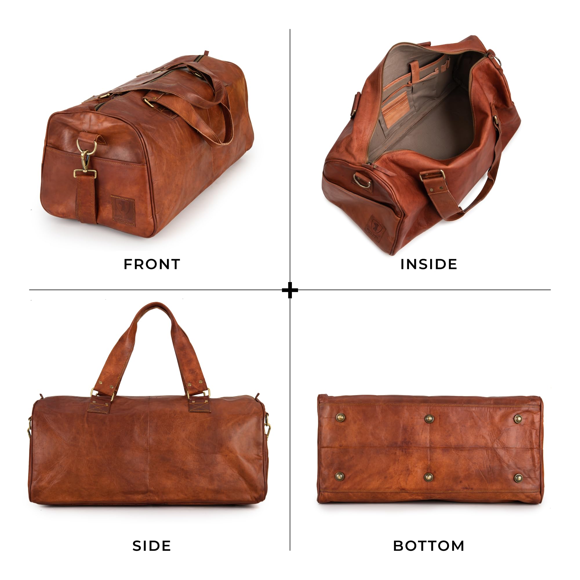Bolso de Viaje de Cuero Berliner Bags Oslo Weekender Vintage - Marrón