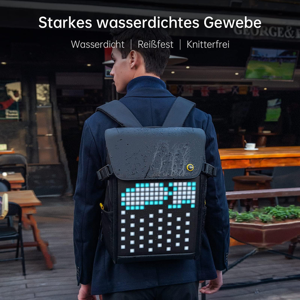 Mochila Divoom Pixoo LED 16x16 para Laptop 15'' Impermeable - Unisex