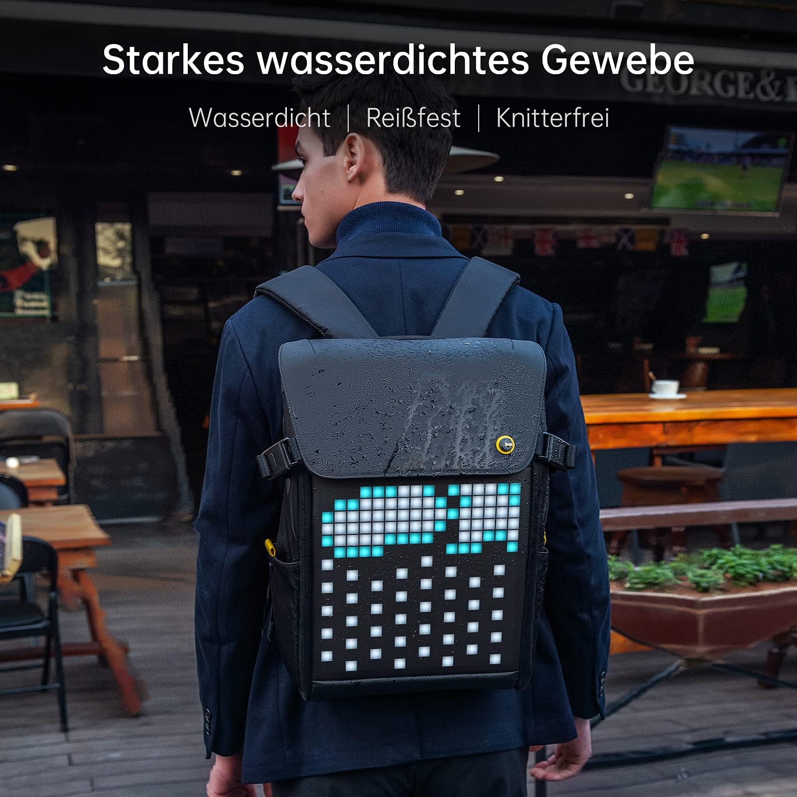 Mochila Divoom Pixoo LED 16x16 para Laptop 15'' Impermeable - Unisex