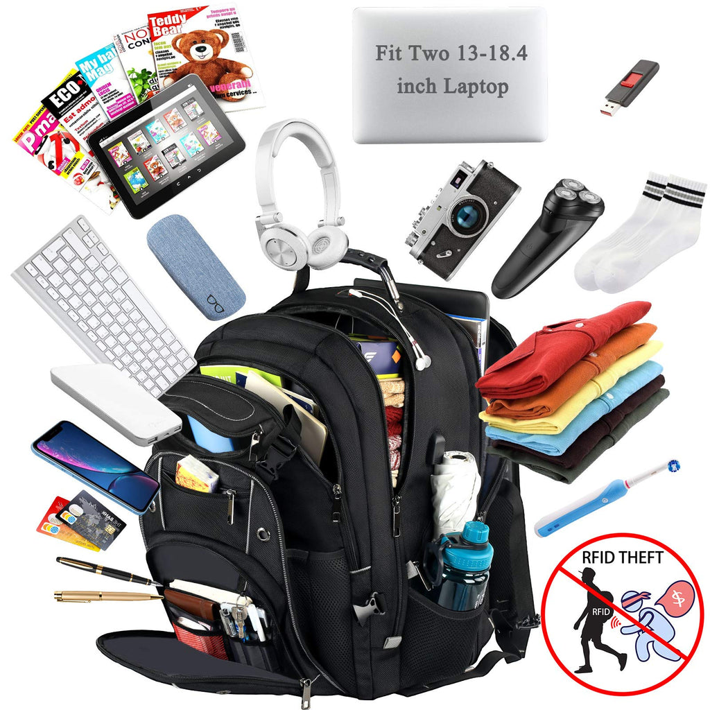 Mochila VECKUSON 60L para Laptop 18.4'' TSA USB RFID Antirrobo - Gris