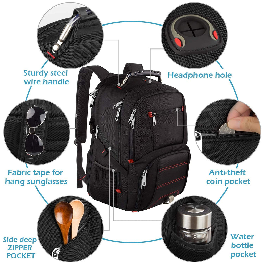 Mochila de Viaje para Laptop 17'' Antirrobo TSA USB Impermeable - Unisex