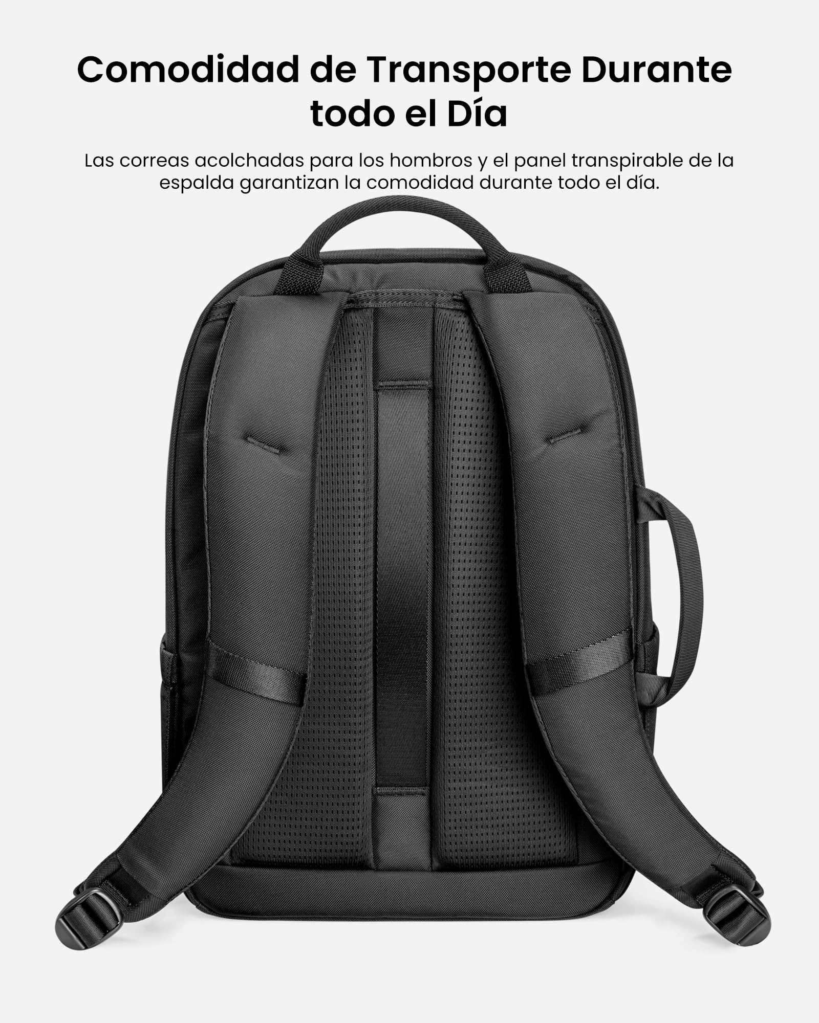 Mochila tomtoc 20L para Portátil 15,6'' Repelente al Agua - Negra