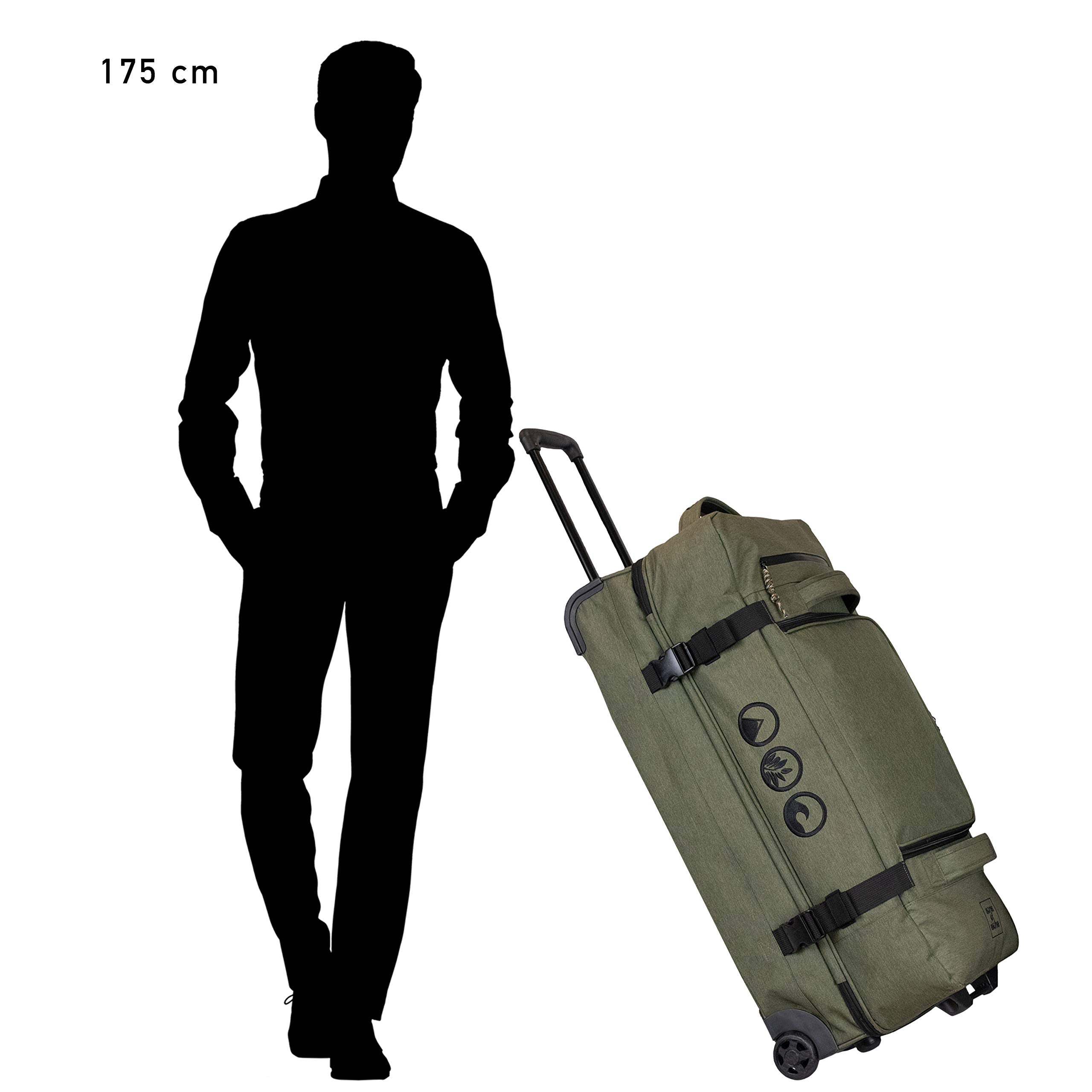 Bolsa de Viaje XXL SONS OF ALOHA con Ruedas 140L Trolley 80 cm - Verde Oliva