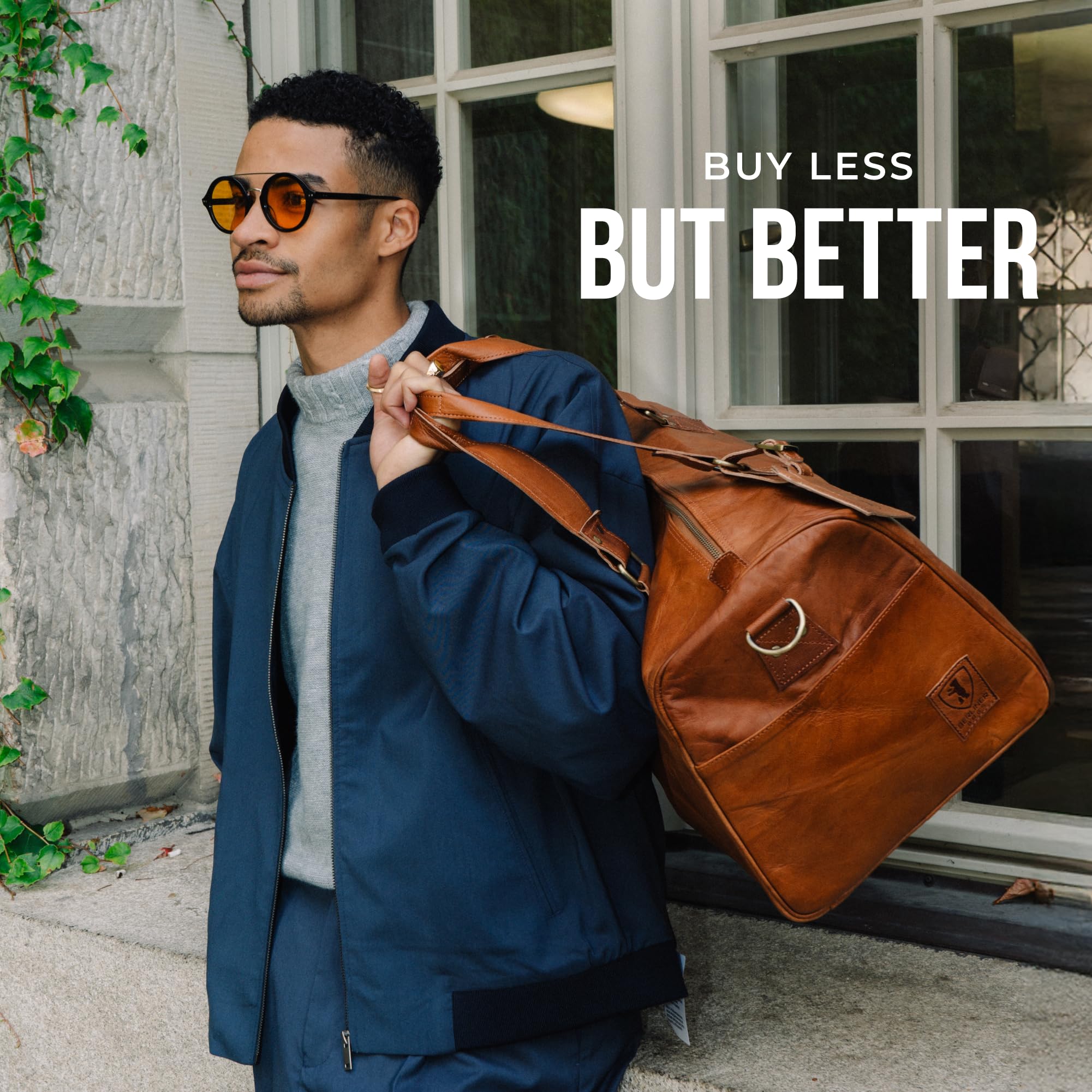 Bolso de Viaje de Cuero Berliner Bags Oslo Weekender Vintage - Marrón