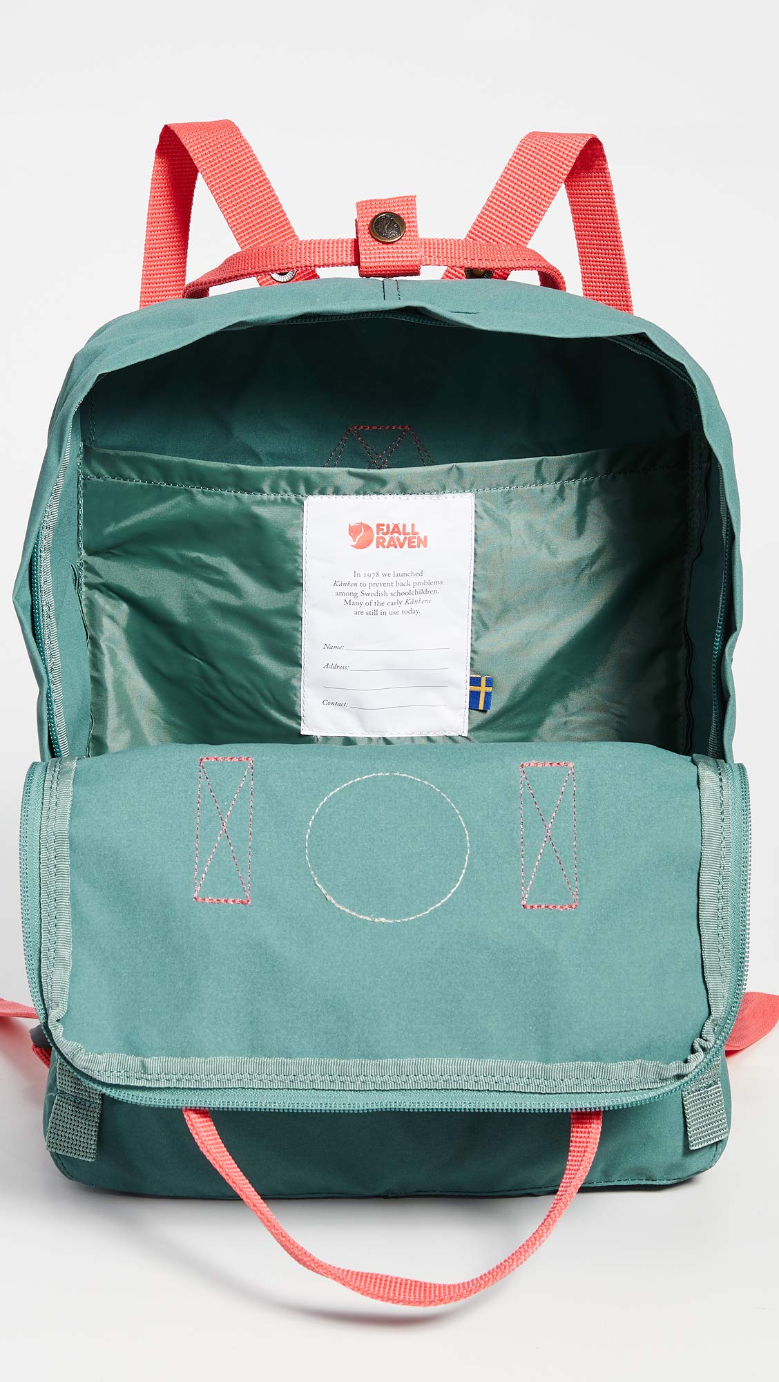 Mochila Fjällräven Kånken Unisex Adulto 38x27x13 cm - Verde Frost/Peach Pink
