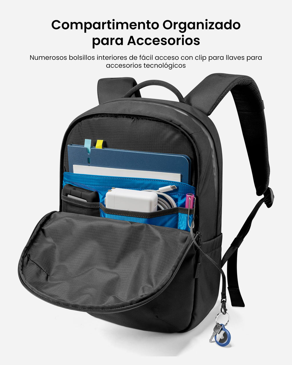 Mochila tomtoc 20L para Portátil 15,6'' Repelente al Agua - Negra