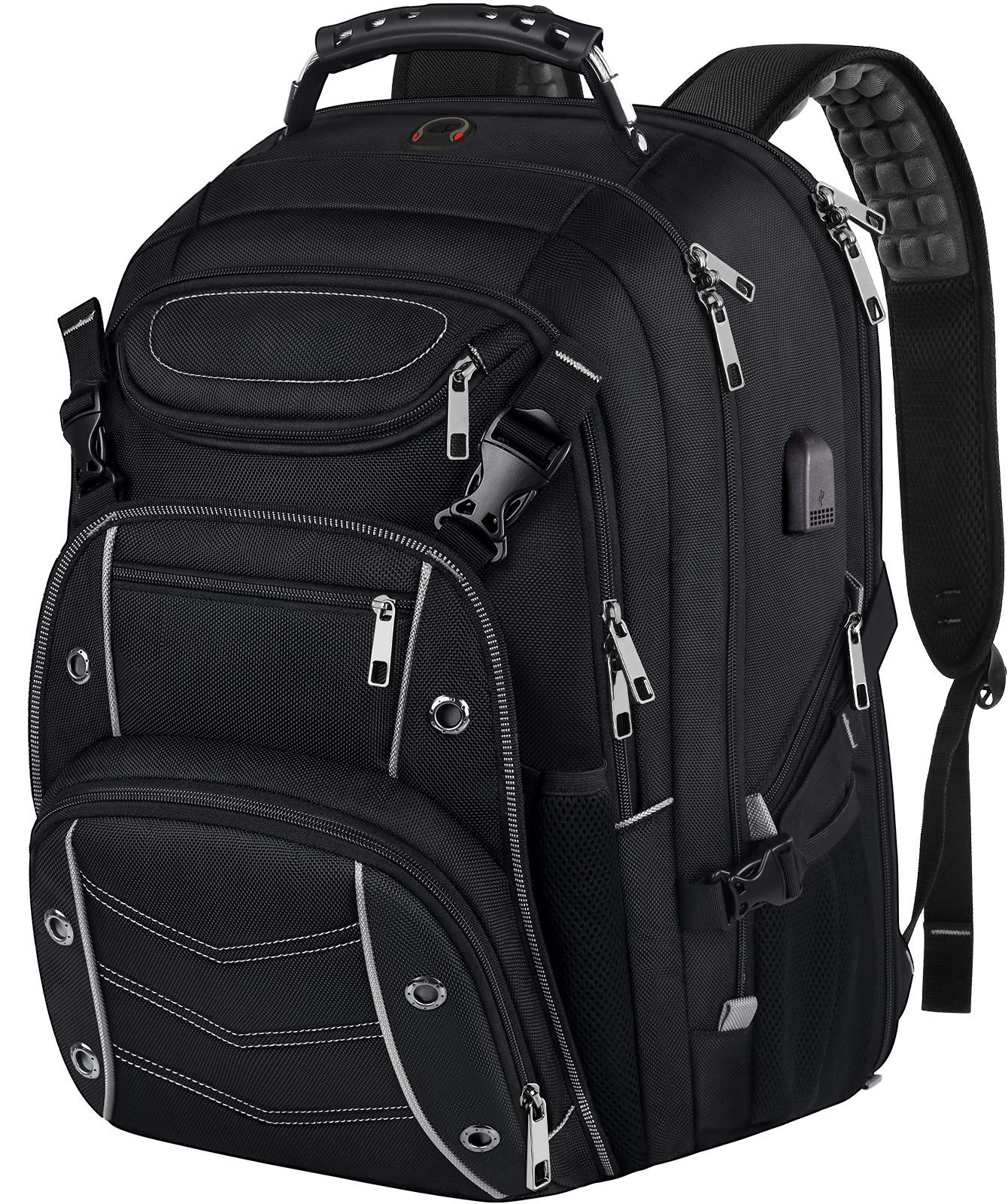 Mochila VECKUSON 60L para Laptop 18.4'' TSA USB RFID Antirrobo - Gris