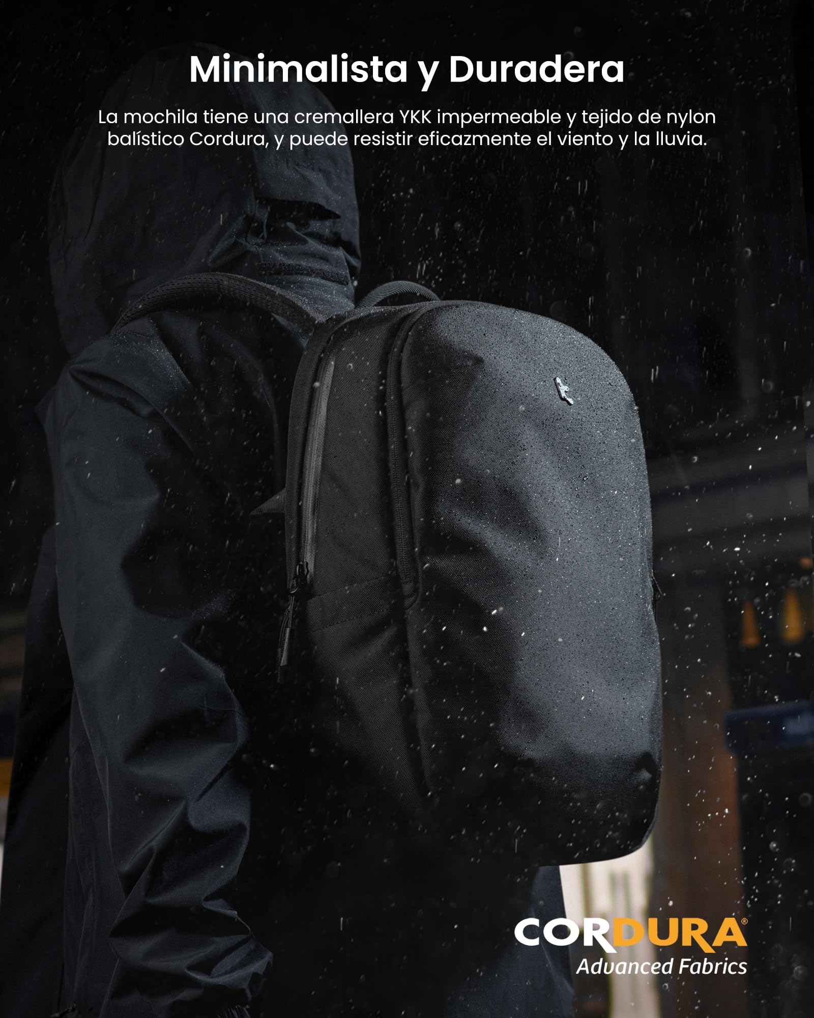Mochila tomtoc 20L para Portátil 15,6'' Repelente al Agua - Negra