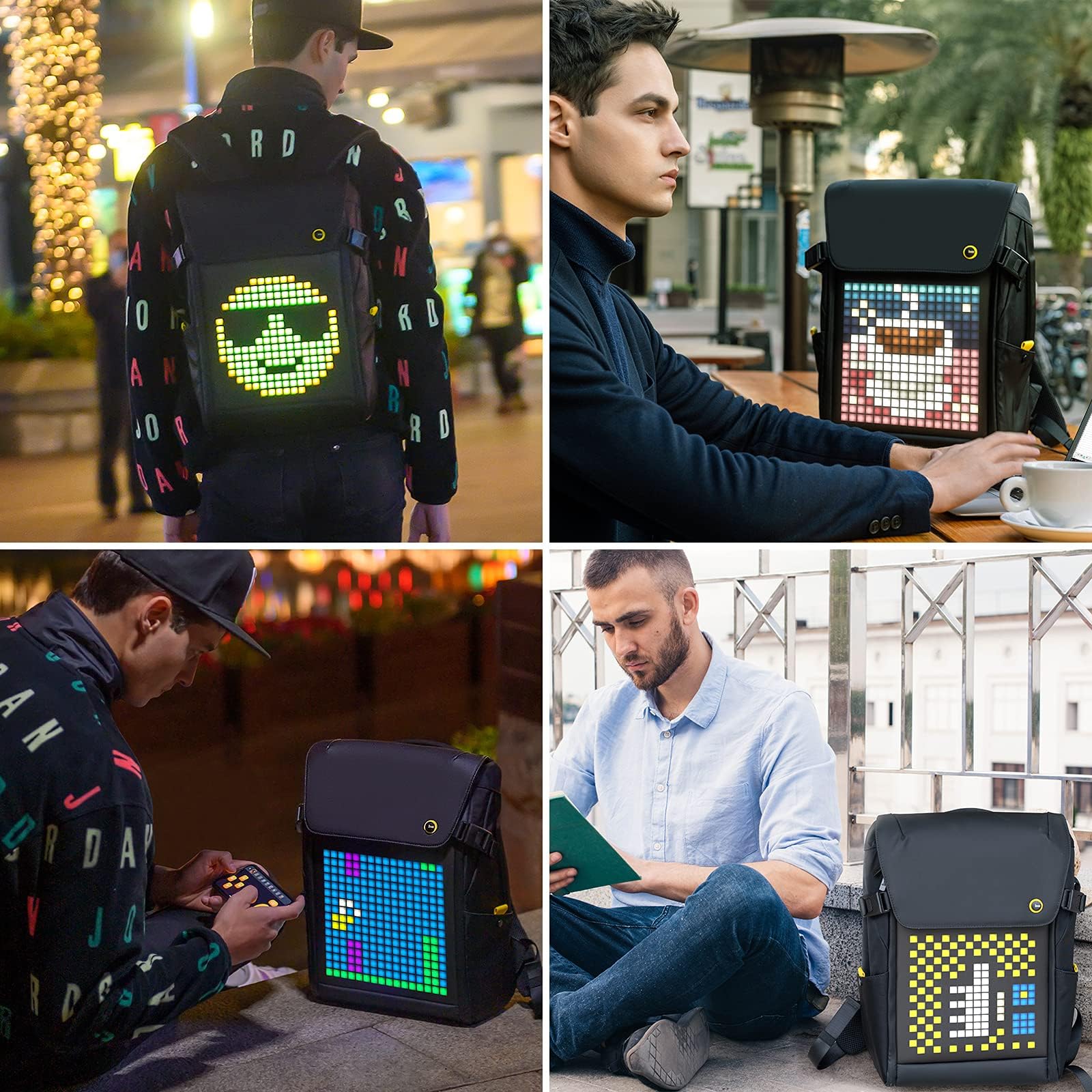 Mochila Divoom Pixoo LED 16x16 para Laptop 15'' Impermeable - Unisex