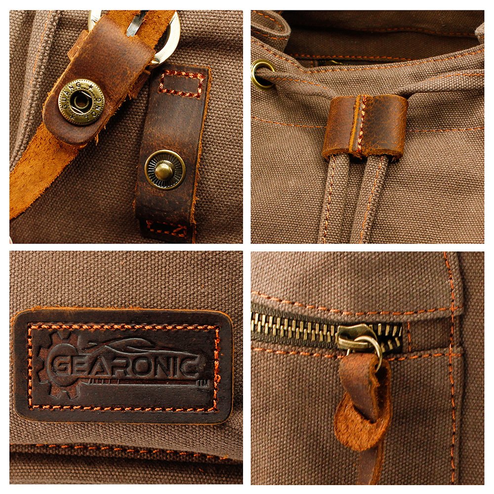 GEARONIC Laptop-Computer-Backpacks Mochilas, Marrn, L Unisex-Adulto