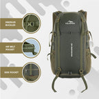 Mochila TRAWOC VANGUARD 40L para Viaje y Laptop con Funda de Lluvia - Verde Oliva