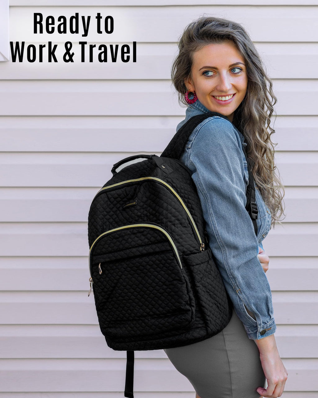 Mochila Light FLIGHT para Mujer 15,6'' para Portátil - Trenzado Negro