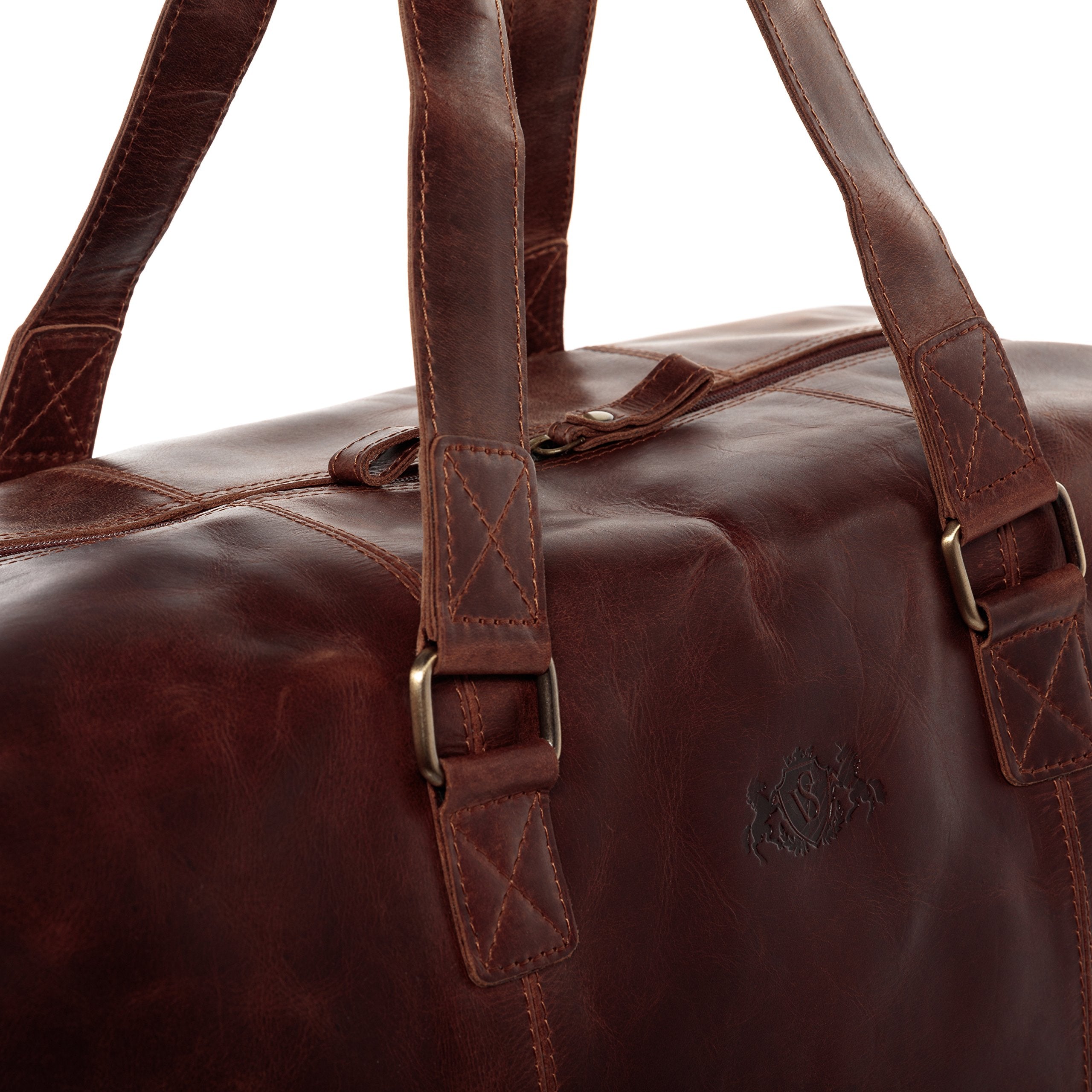 Bolso de Viaje Grande SID & VAIN Weekender de Cuero Hecho a Mano - Marrón