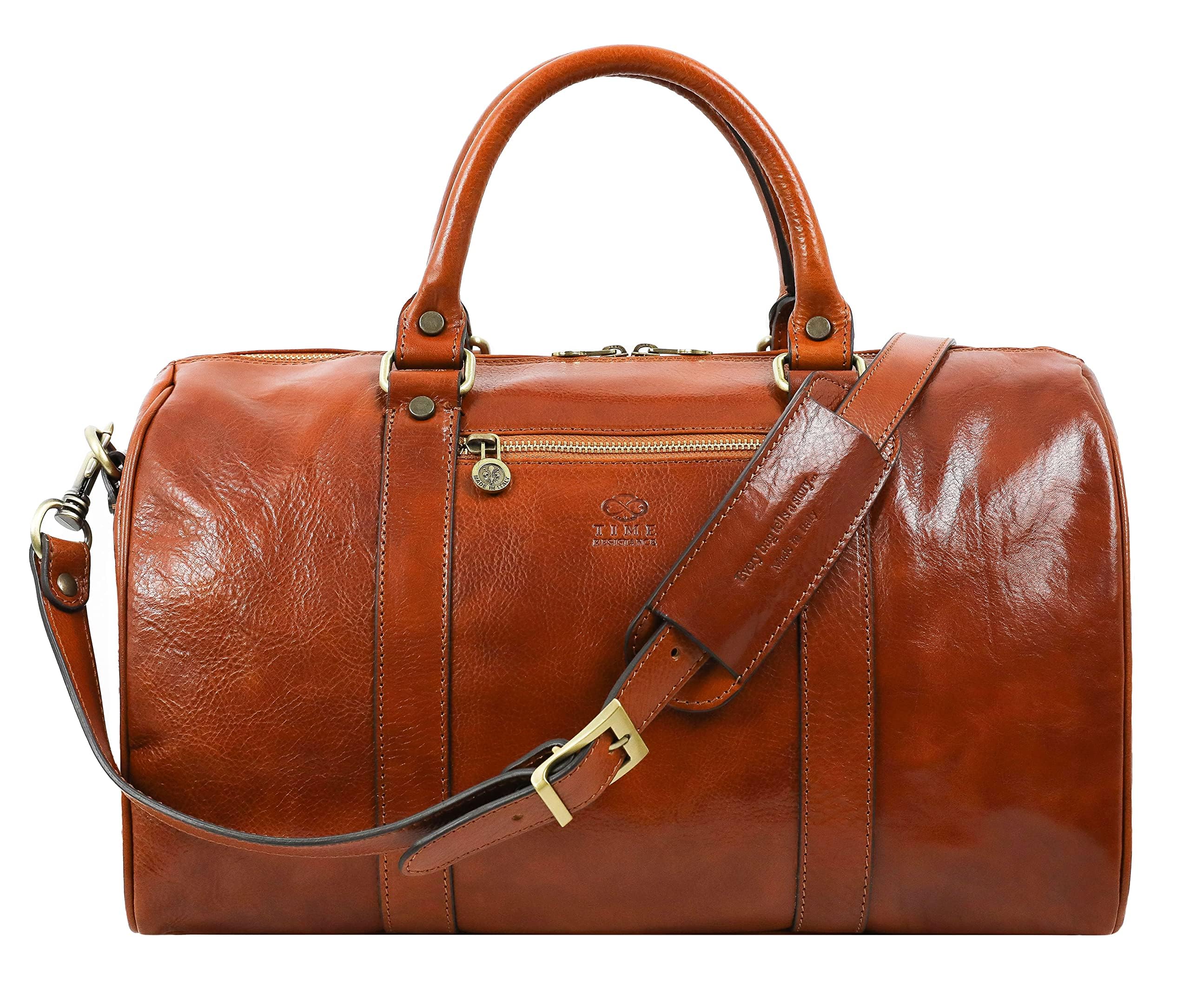 Bolsa de Viaje de Cuero Time Resistance Hecha a Mano - Fin de Semana, Italiana