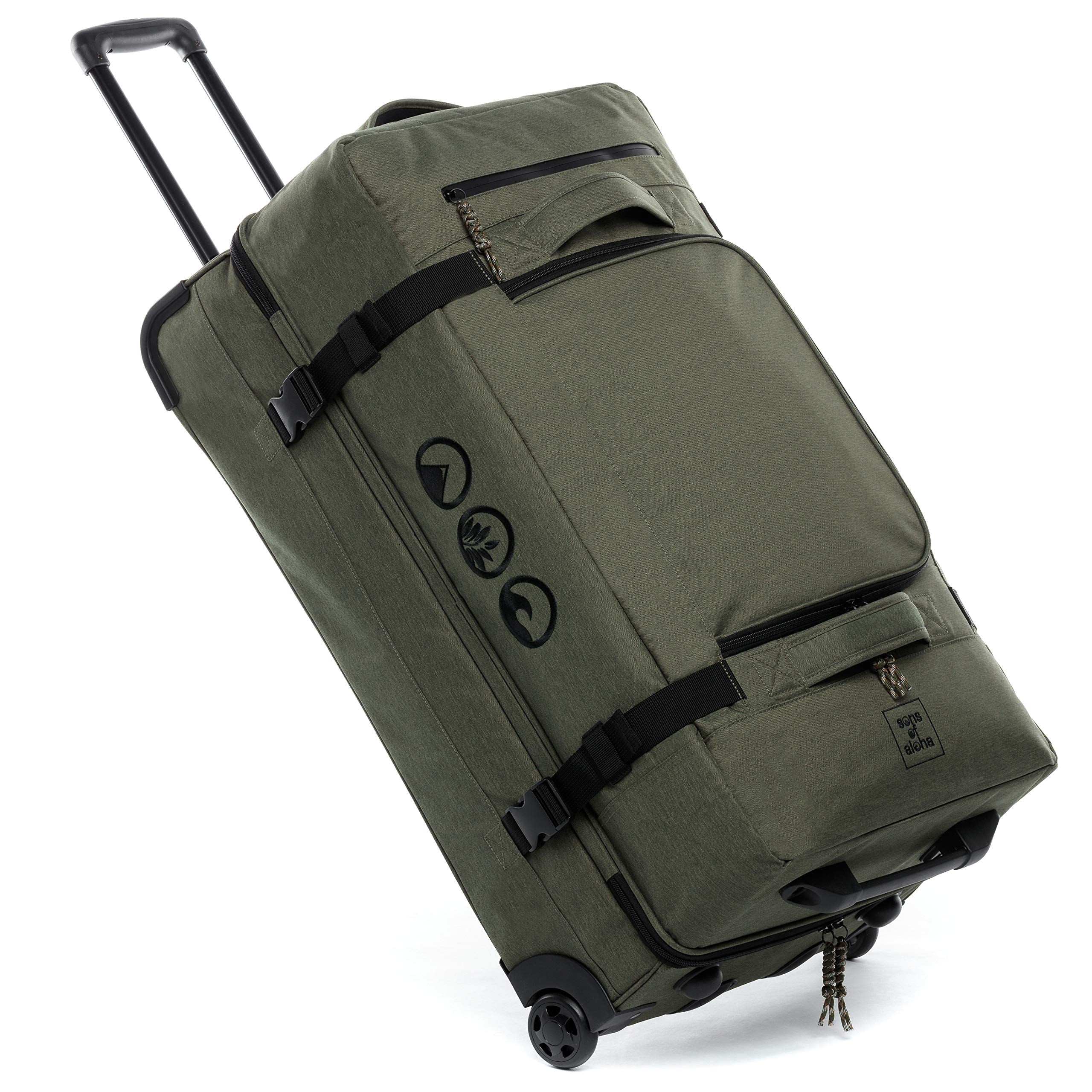Bolsa de Viaje XXL SONS OF ALOHA con Ruedas 140L Trolley 80 cm - Verde Oliva