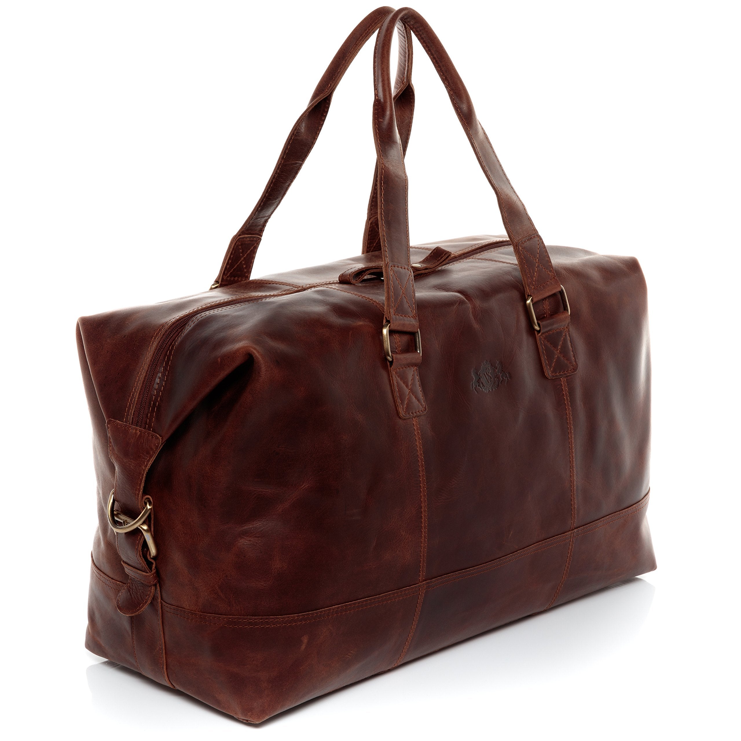 Bolso de Viaje Grande SID & VAIN Weekender de Cuero Hecho a Mano - Marrón