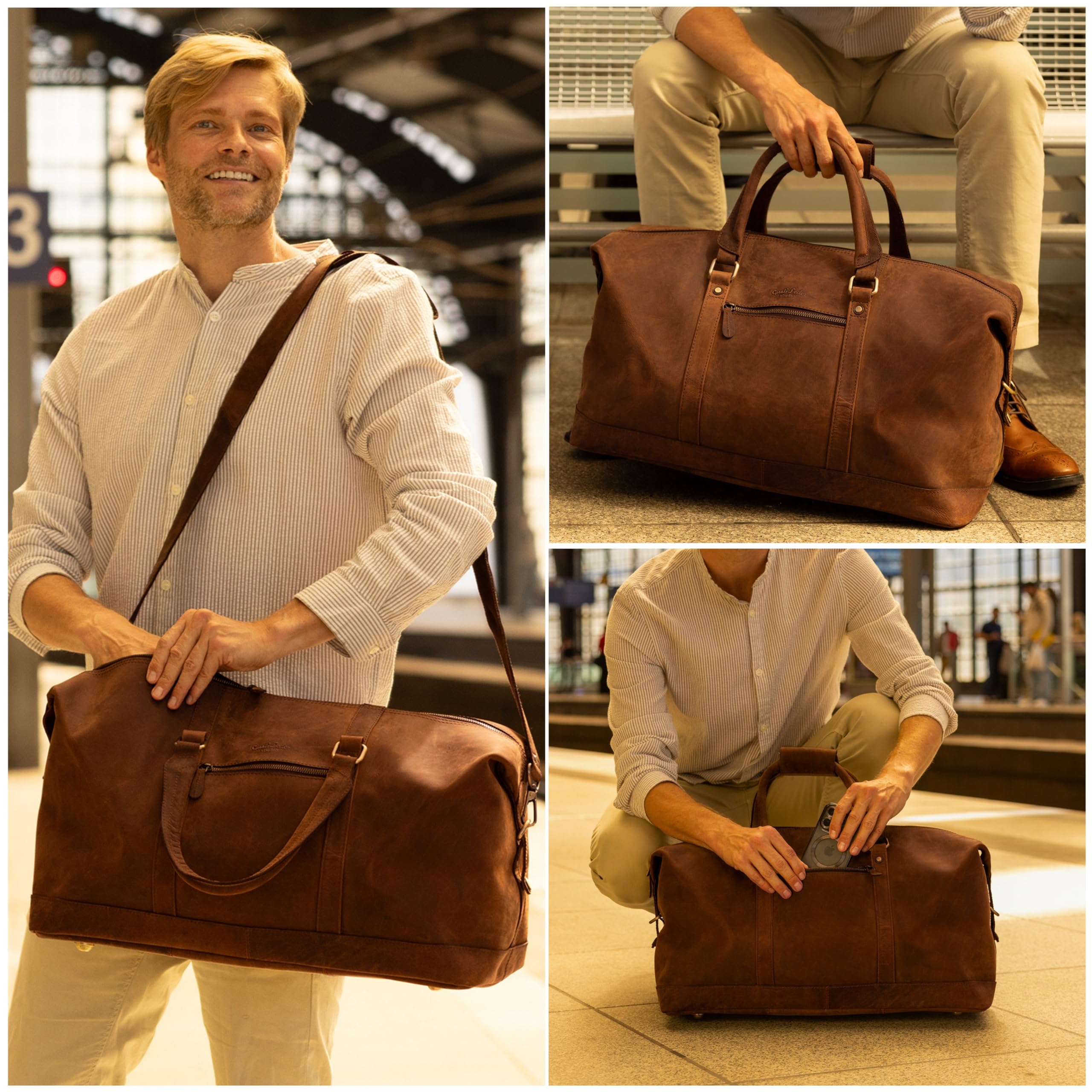 Bolso de Viaje Gusti - Ruben 36 litros Equipaje de Mano Bolsa de Viaje Maleta marrón Oscuro