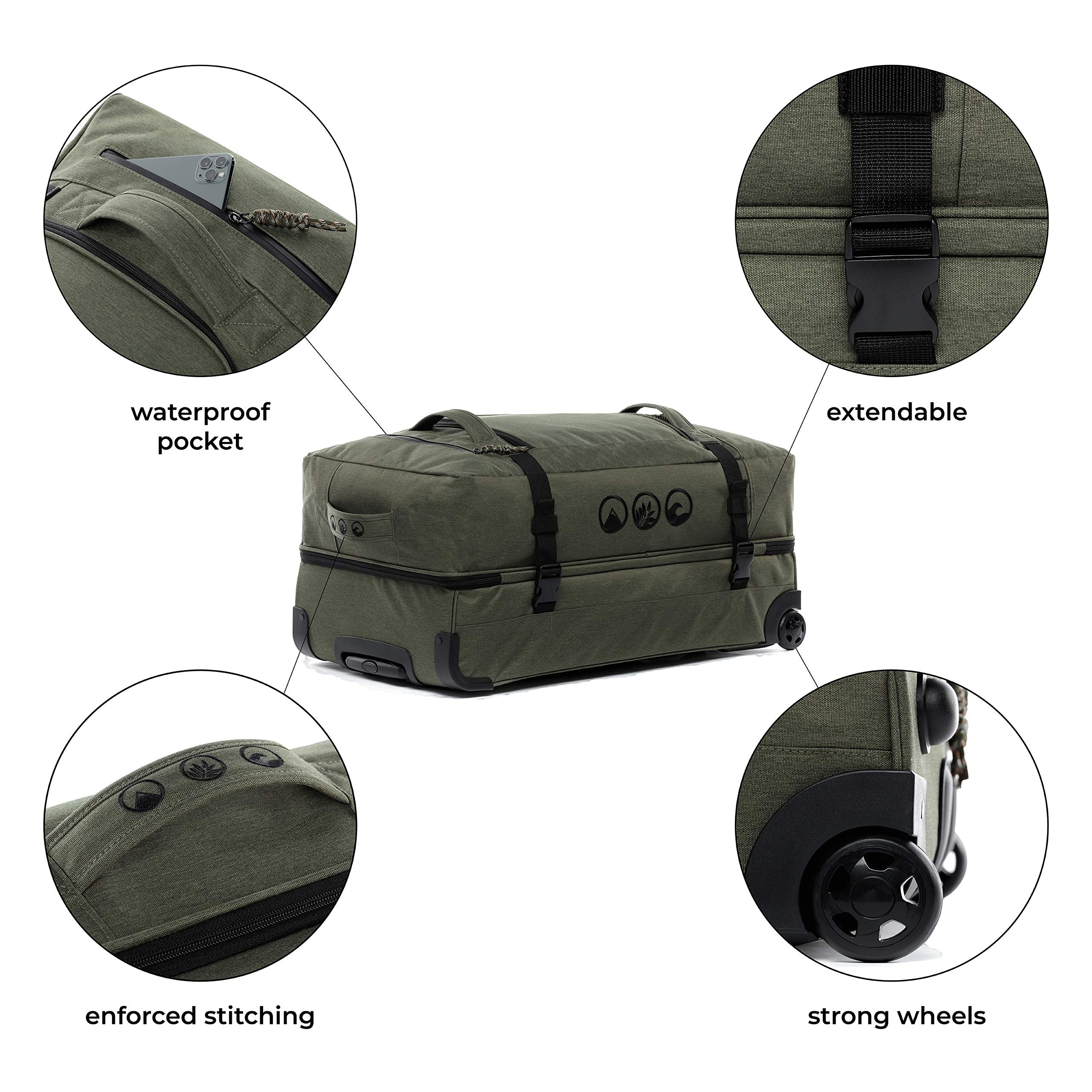 Bolsa de Viaje XXL SONS OF ALOHA con Ruedas 140L Trolley 80 cm - Verde Oliva