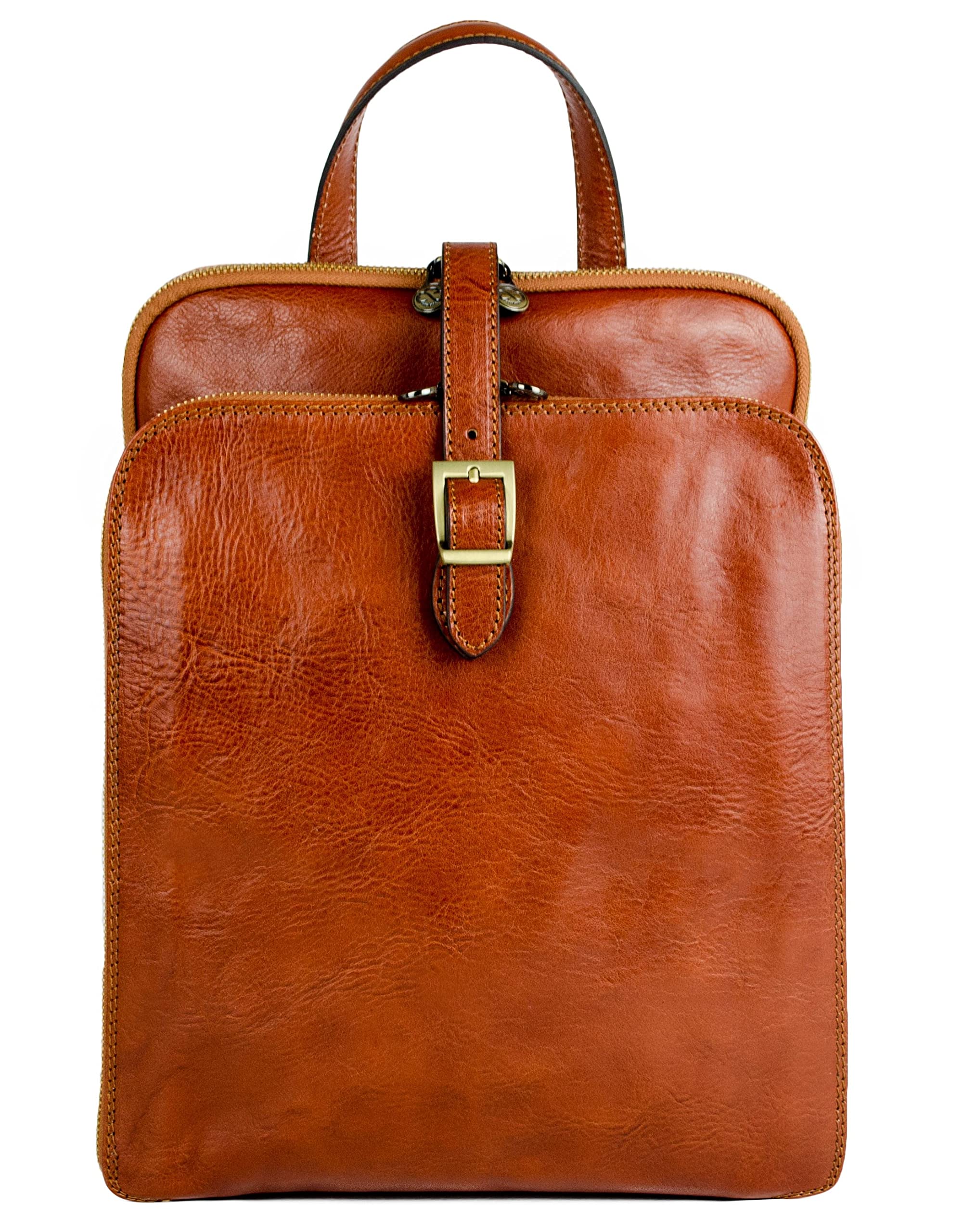 Mochila de Cuero Convertible Time Resistance para Mujer - Naranja