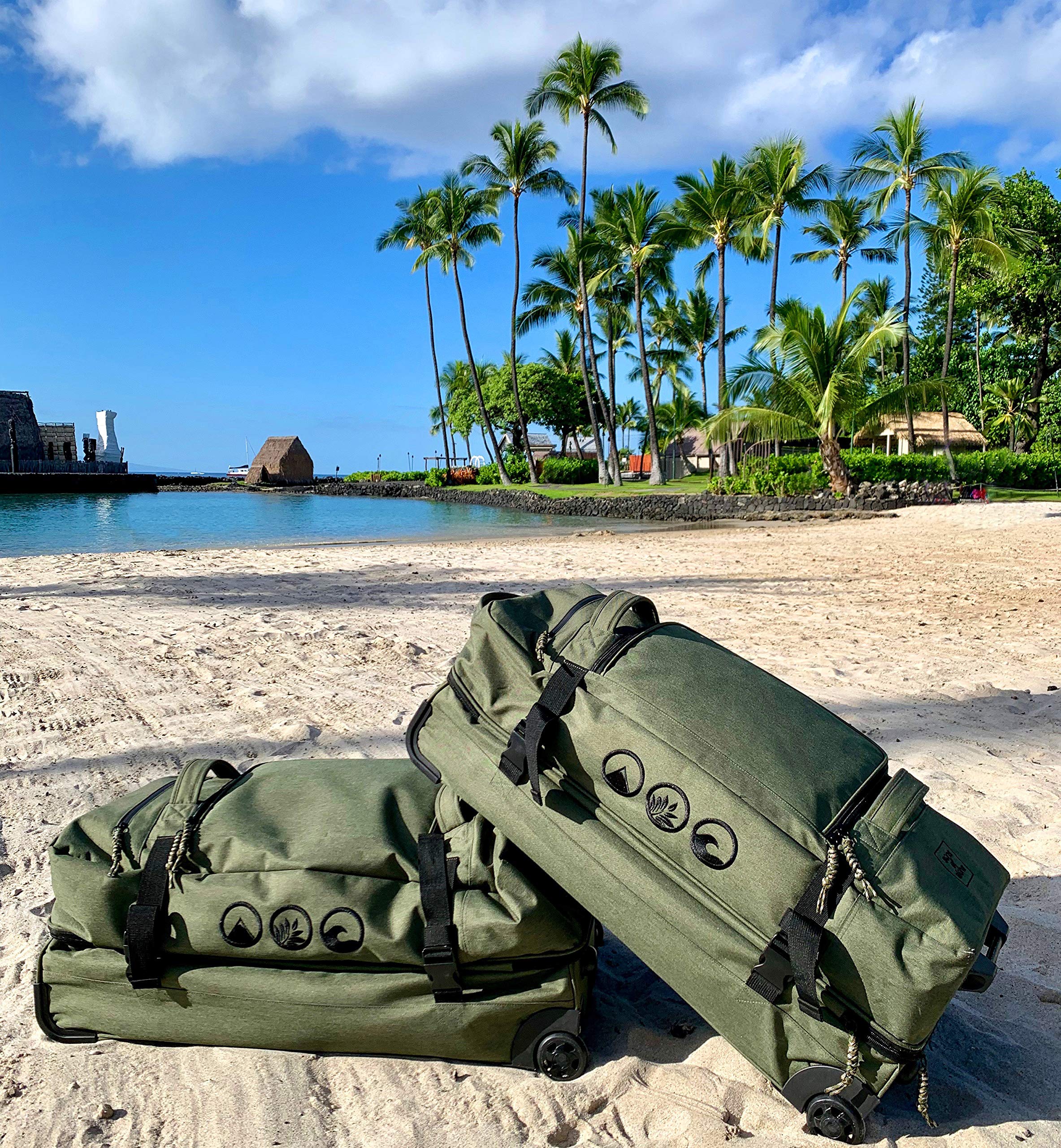Bolsa de Viaje XXL SONS OF ALOHA con Ruedas 140L Trolley 80 cm - Verde Oliva