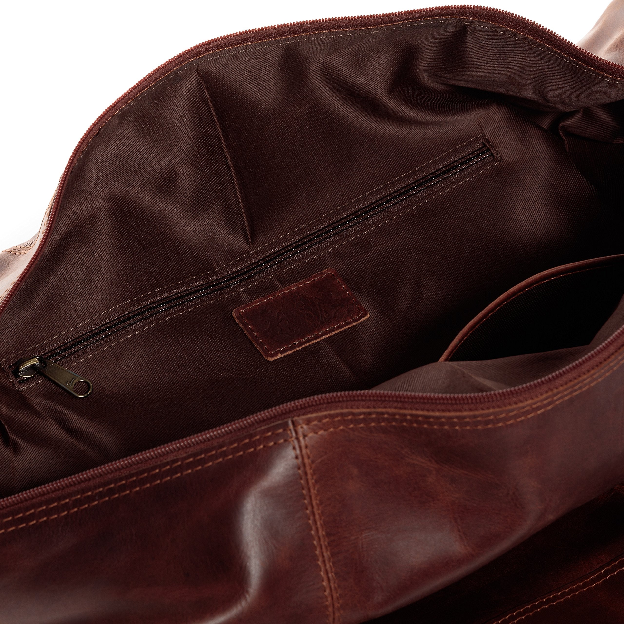 Bolso de Viaje Grande SID & VAIN Weekender de Cuero Hecho a Mano - Marrón